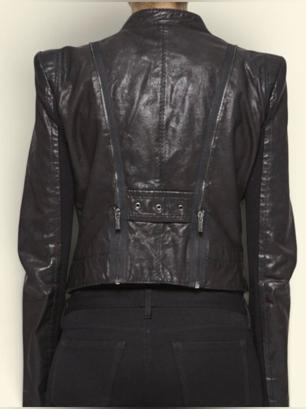 BCBGMaxAzria Soft Leather Biker
Jacket Asymmetrical Collar Cropped Style Size S - Picture 3 of 16